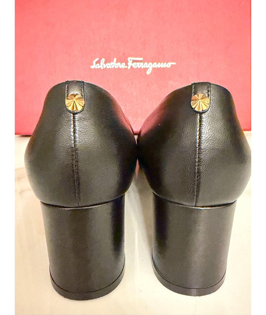 FERRAGAMO Черные кожаные туфли, фото 4