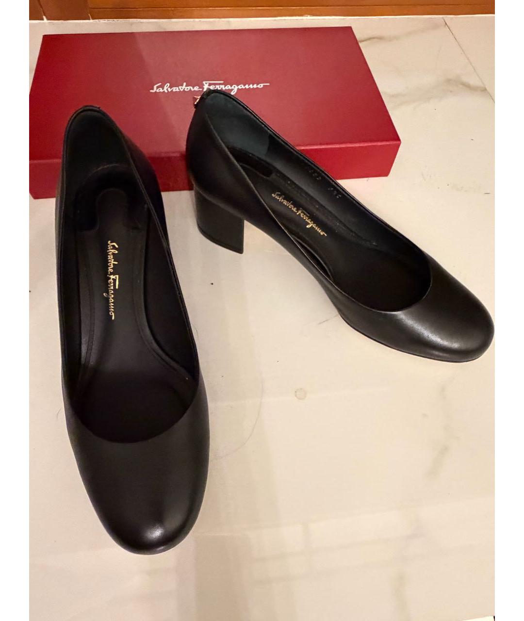 FERRAGAMO Черные кожаные туфли, фото 8