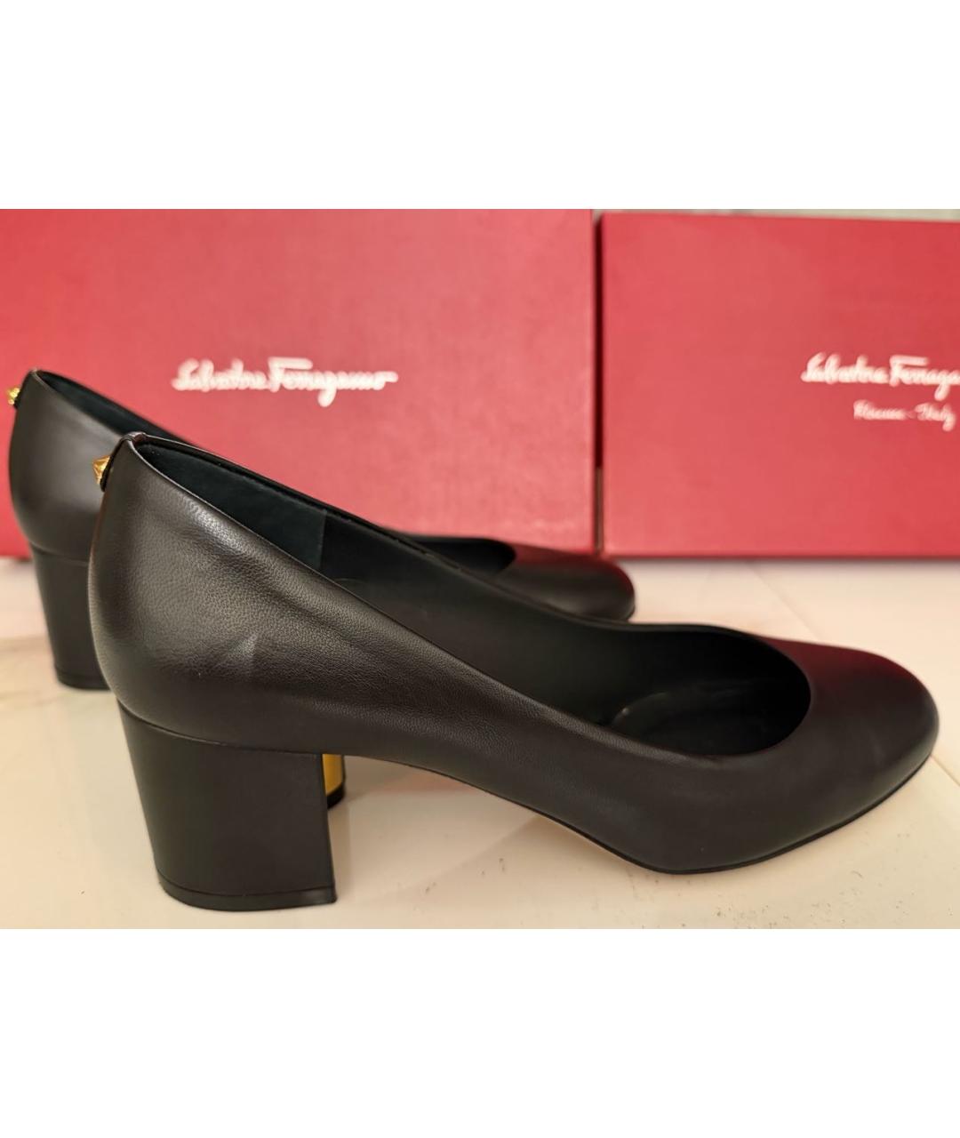 FERRAGAMO Черные кожаные туфли, фото 9