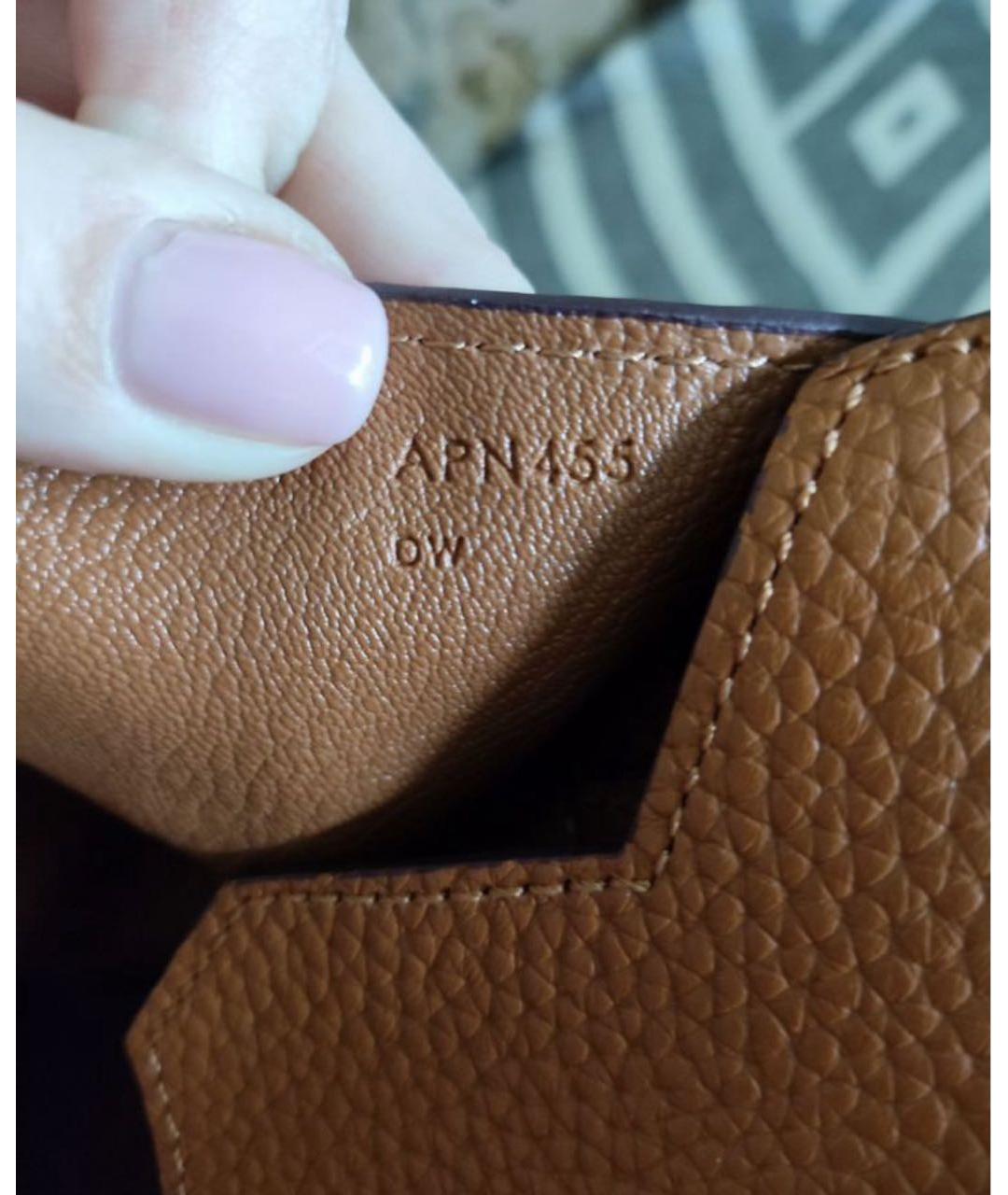 HERMES Коричневая кожаная сумка тоут, фото 6