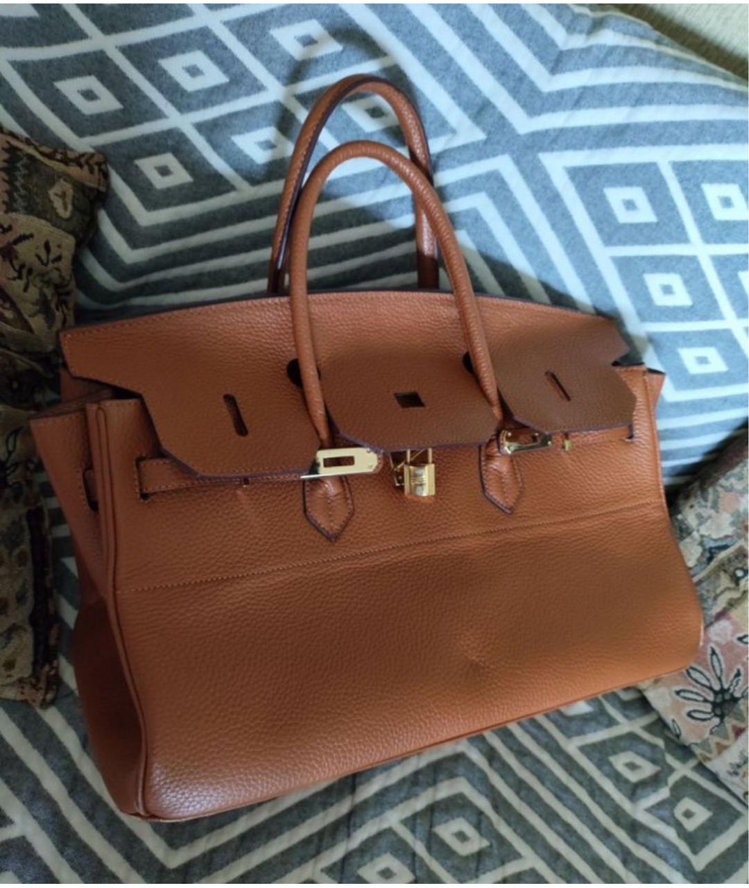 HERMES Коричневая кожаная сумка тоут, фото 2