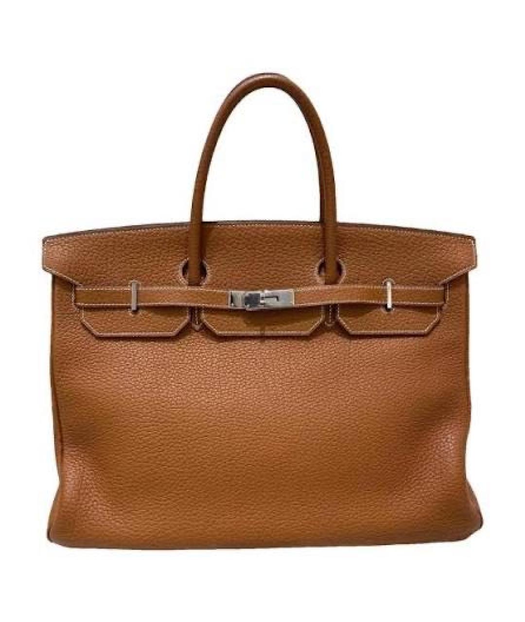 HERMES Коричневая кожаная сумка тоут, фото 1