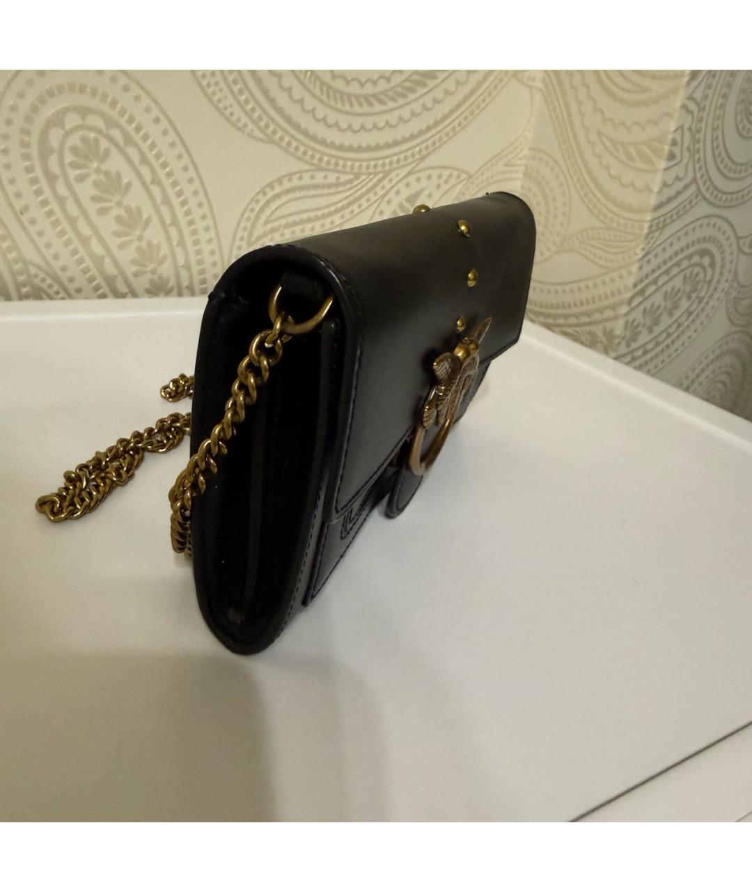 PINKO Черная кожаная сумка через плечо, фото 2