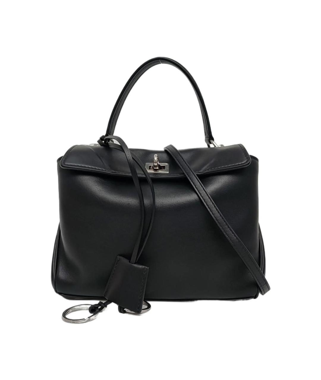 BALENCIAGA Черная кожаная сумка тоут, фото 9