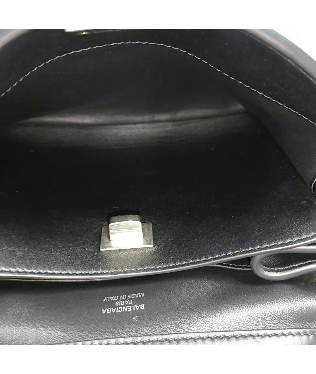 BALENCIAGA Черная кожаная сумка тоут, фото 6