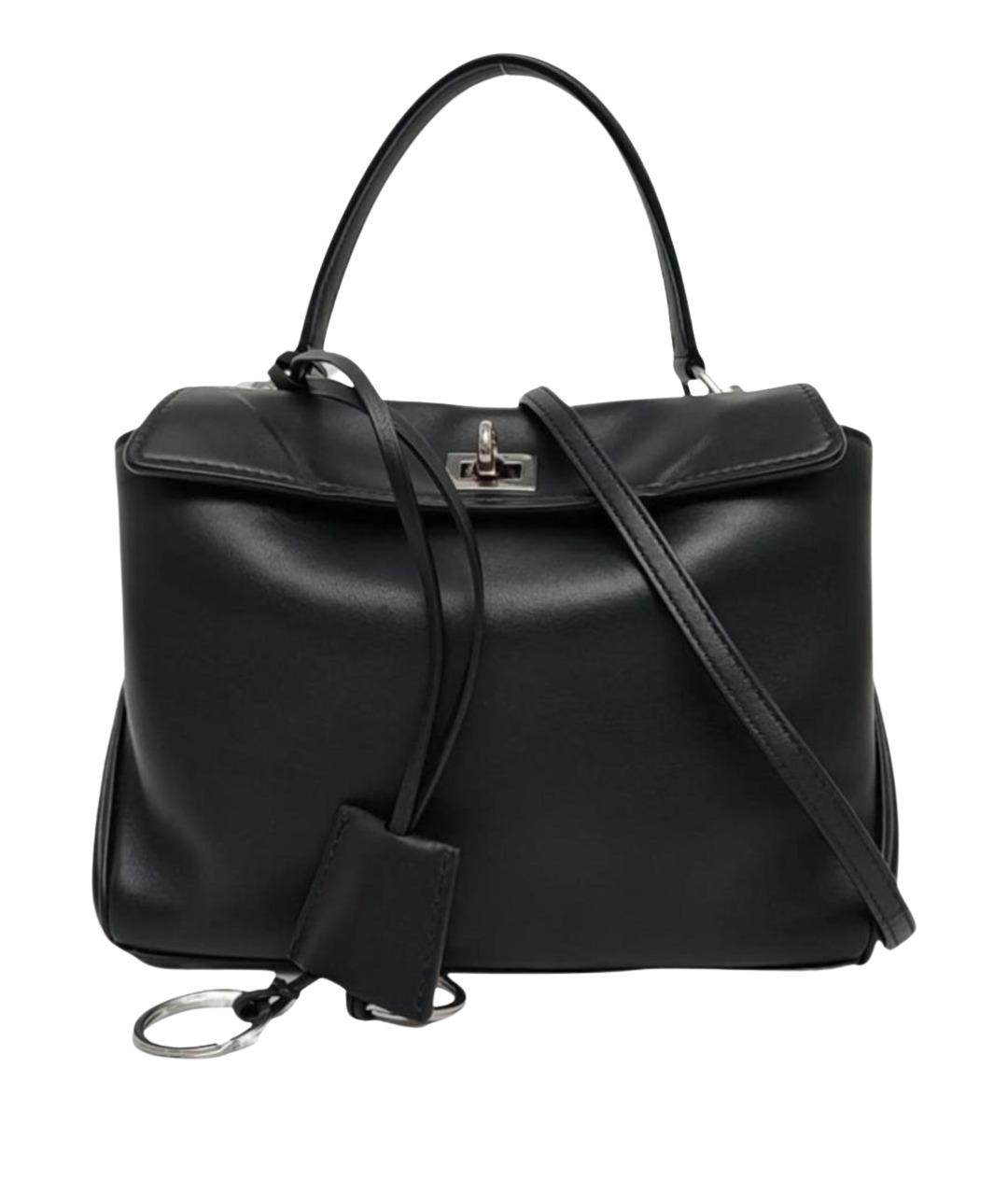 BALENCIAGA Черная кожаная сумка тоут, фото 1