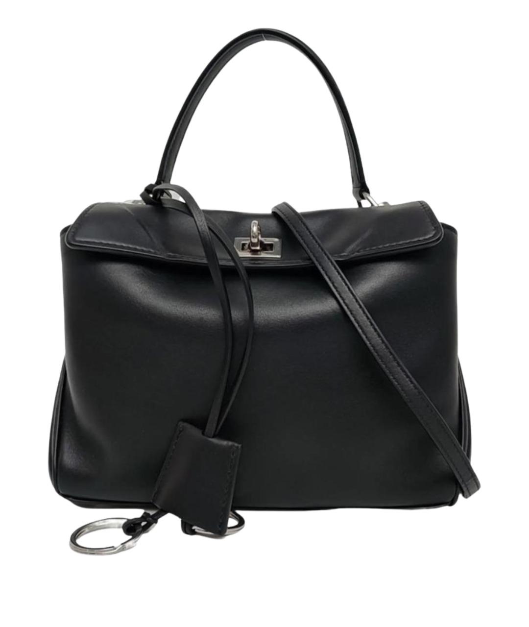 BALENCIAGA Черная кожаная сумка тоут, фото 10