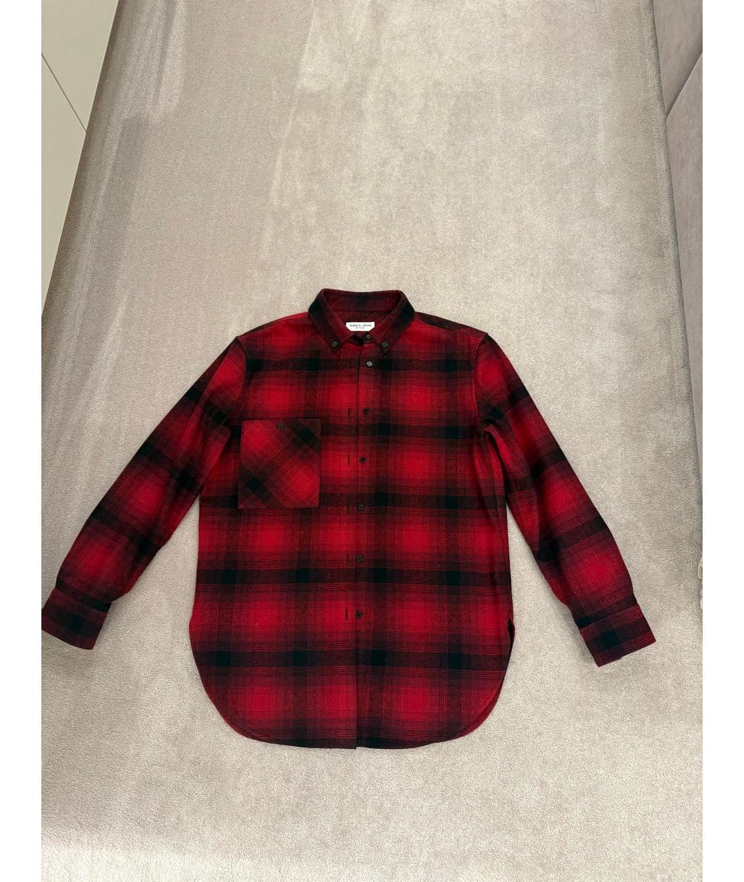 SAINT LAURENT Красная шерстяная кэжуал рубашка, фото 6