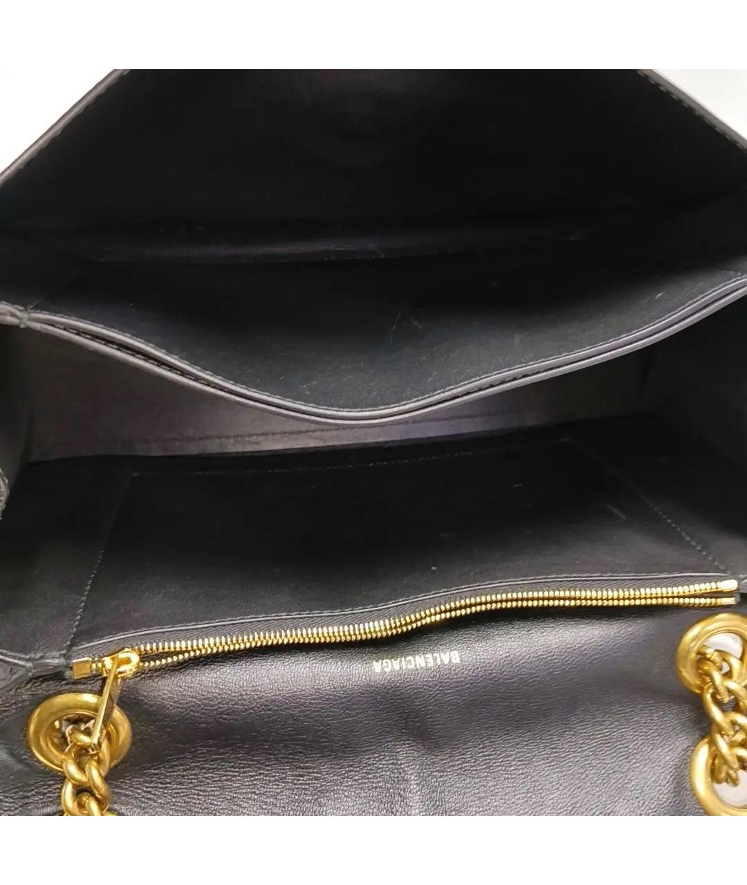 BALENCIAGA Черная кожаная сумка тоут, фото 6