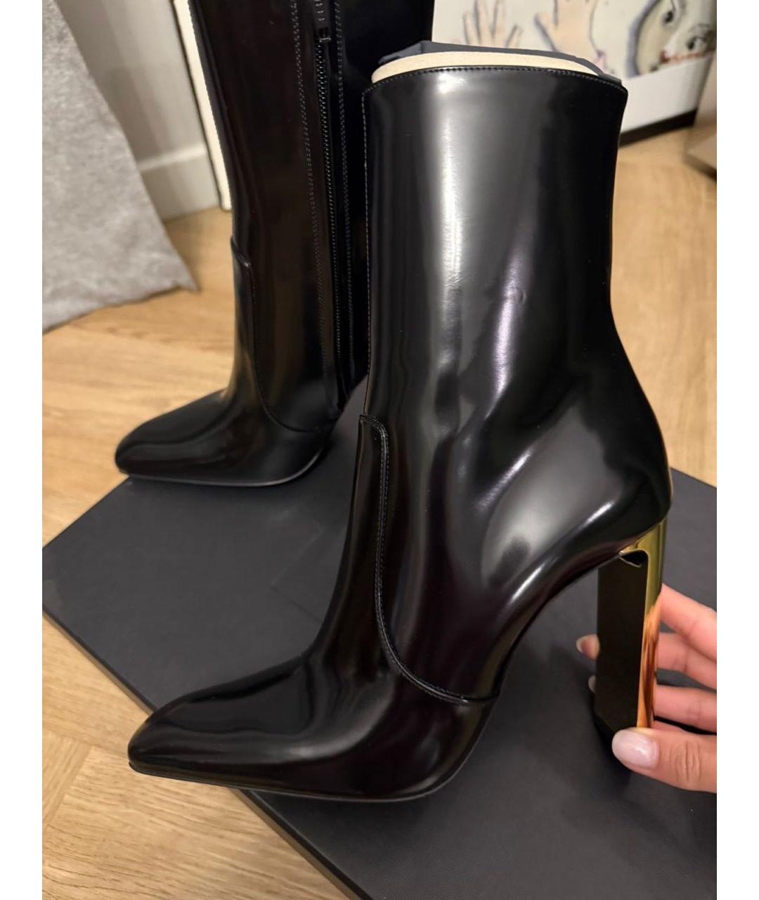 SAINT LAURENT Черные кожаные ботильоны, фото 7