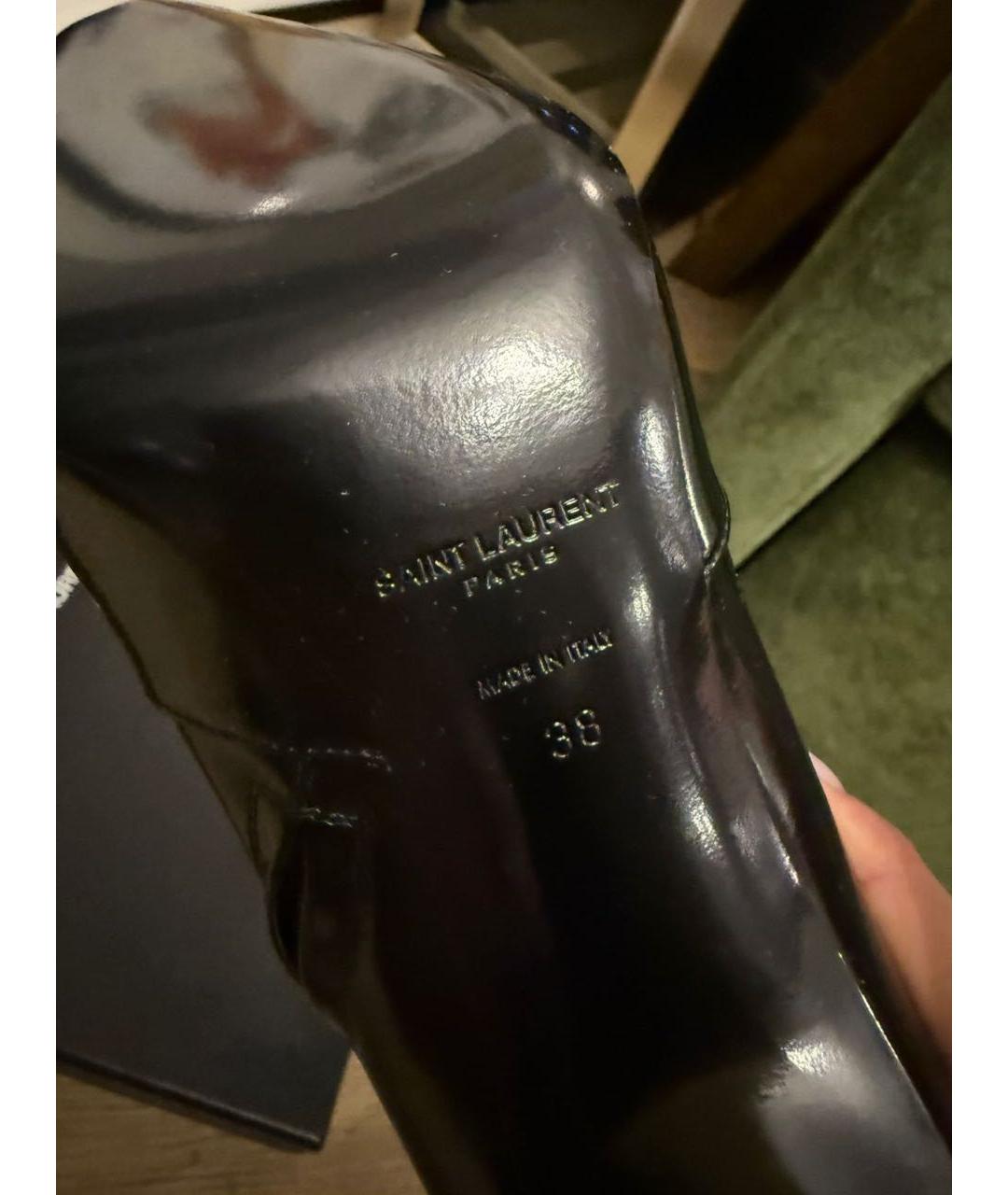 SAINT LAURENT Черные кожаные ботильоны, фото 5