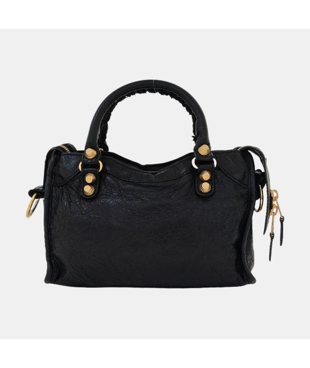 BALENCIAGA Черная кожаная сумка через плечо, фото 4