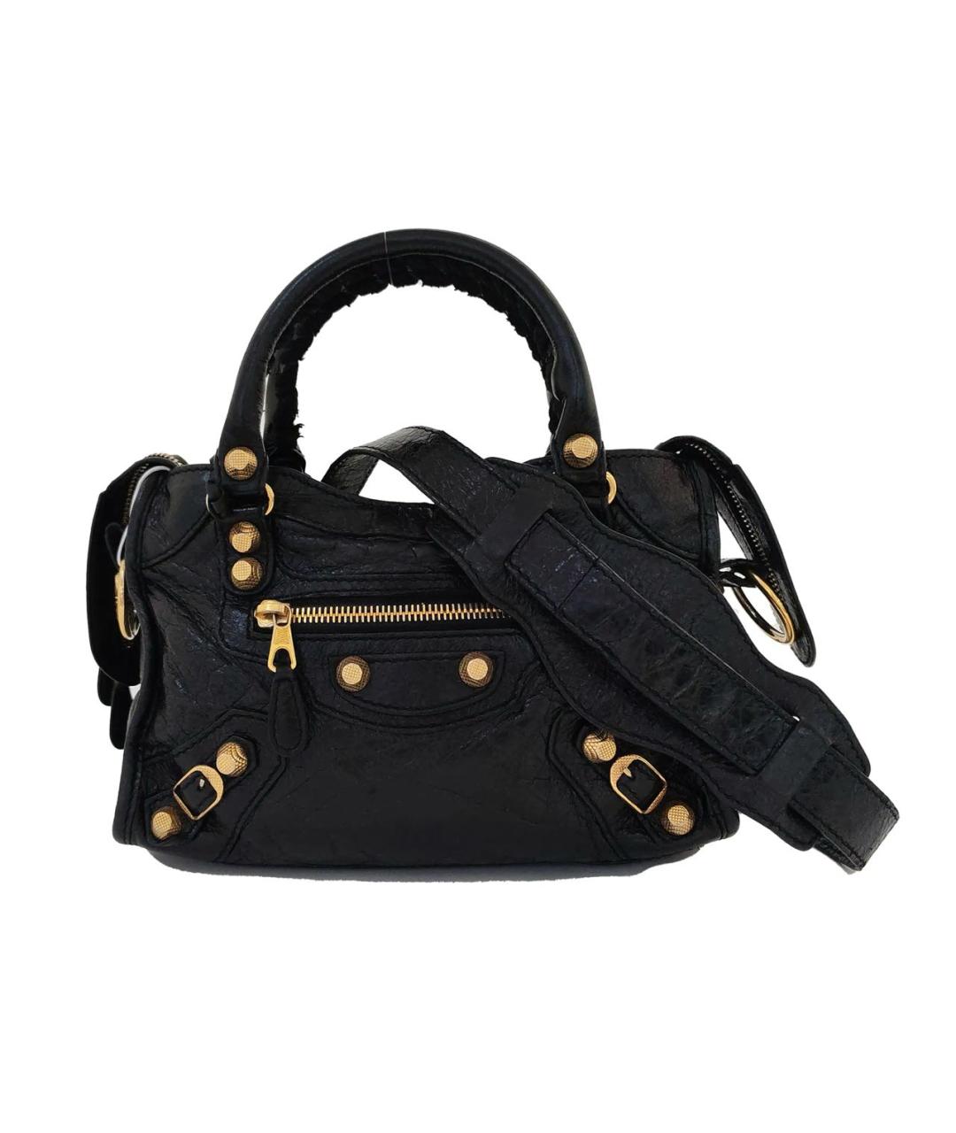 BALENCIAGA Черная кожаная сумка через плечо, фото 9