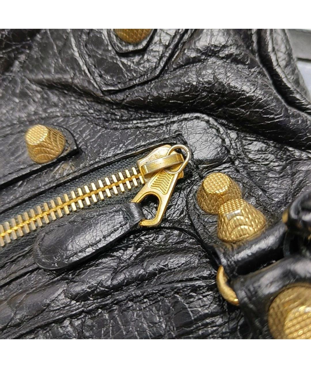 BALENCIAGA Черная кожаная сумка через плечо, фото 6