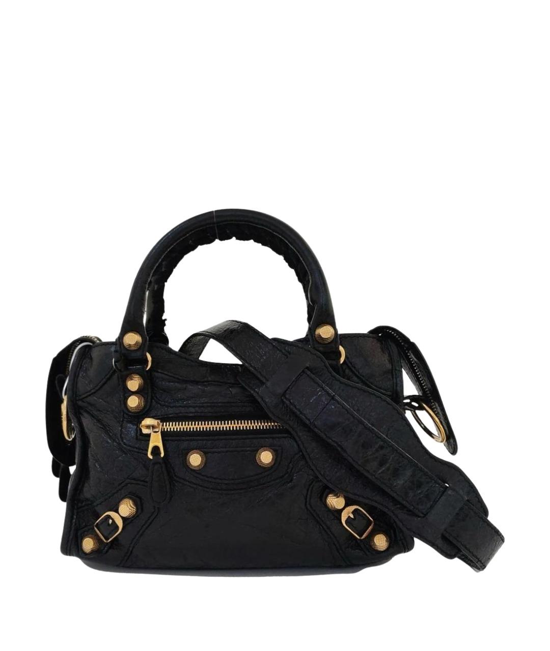 BALENCIAGA Черная кожаная сумка через плечо, фото 1