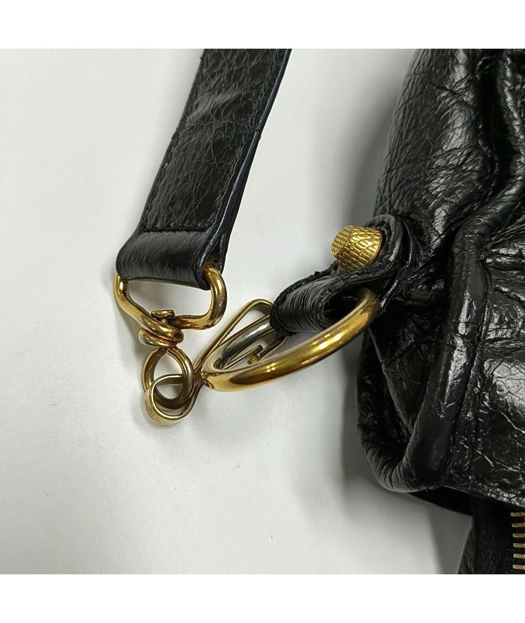 BALENCIAGA Черная кожаная сумка через плечо, фото 8