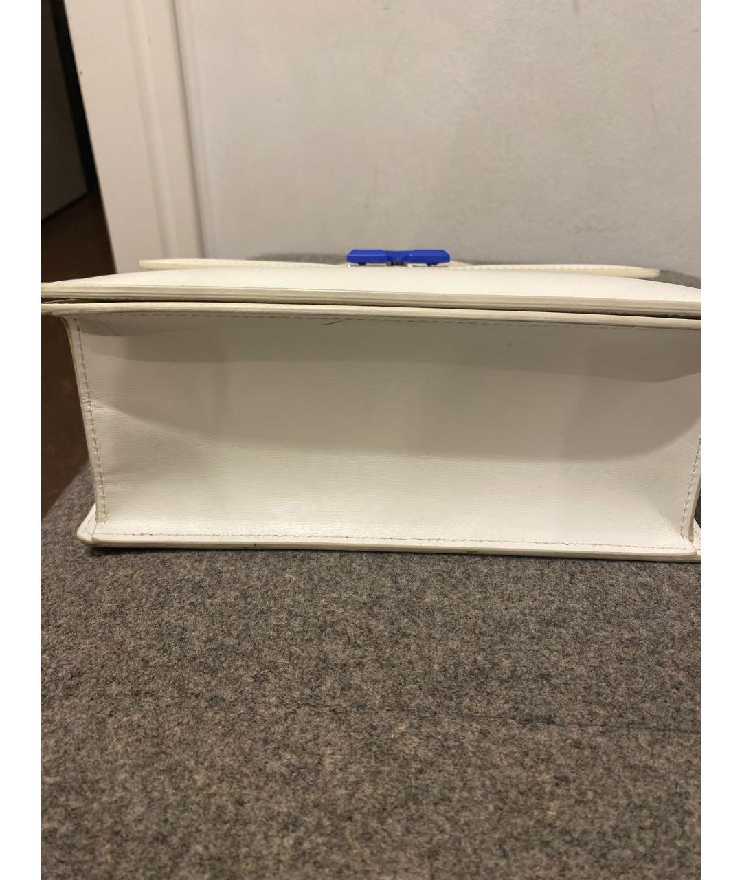 OFF-WHITE Белая кожаная сумка с короткими ручками, фото 4