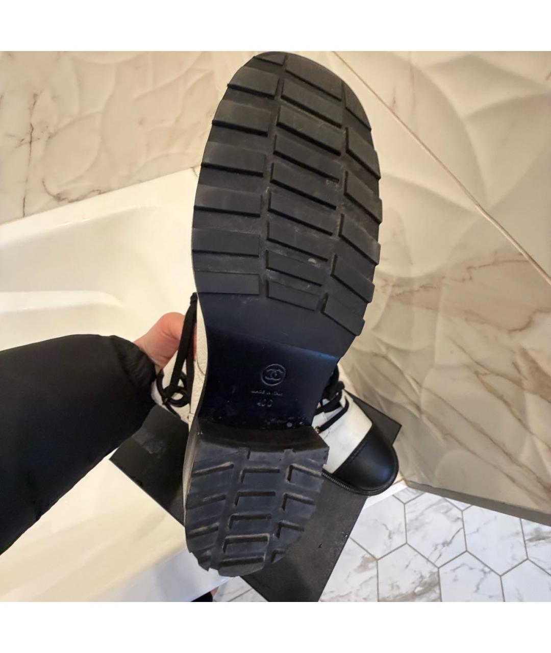 CHANEL Белые кожаные ботинки, фото 7