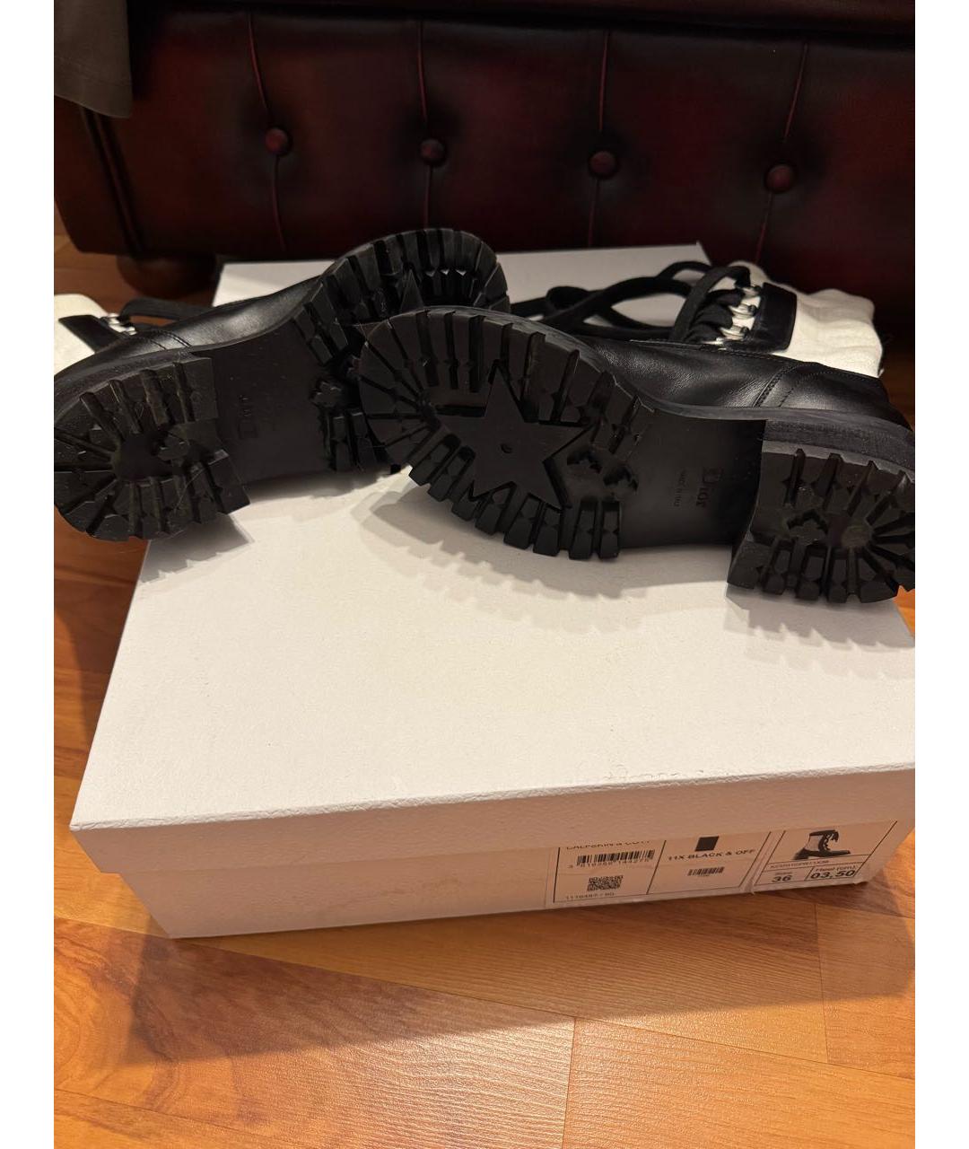 CHRISTIAN DIOR Черные кожаные ботинки, фото 5