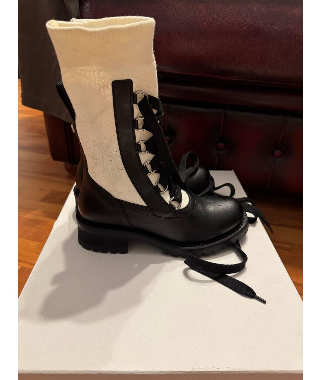 CHRISTIAN DIOR Черные кожаные ботинки, фото 6