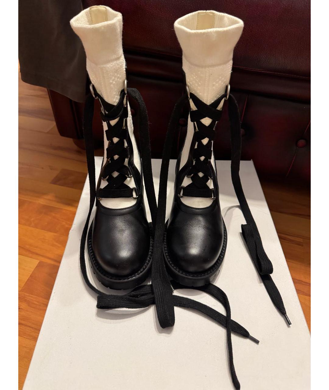 CHRISTIAN DIOR Черные кожаные ботинки, фото 2