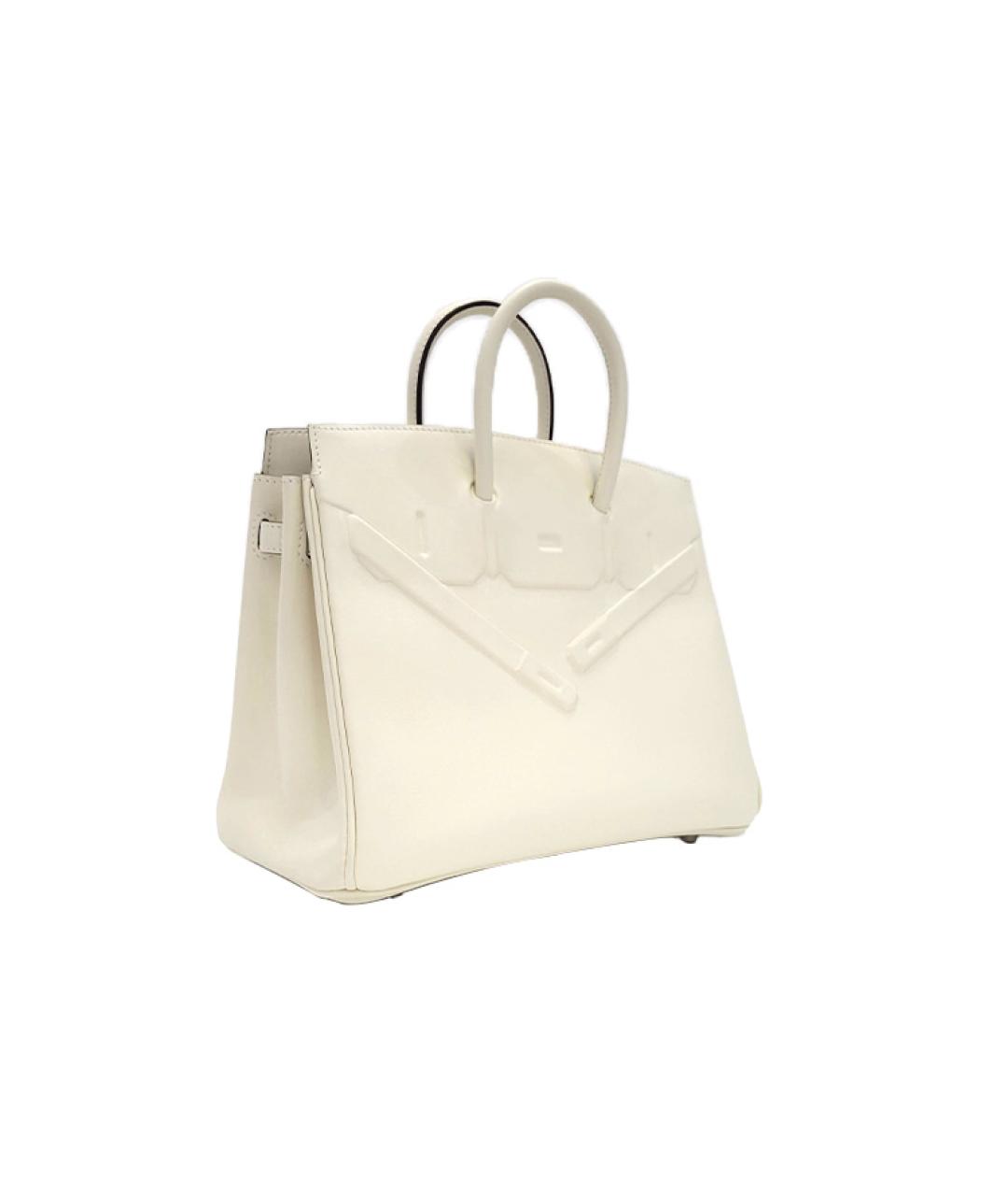HERMES Белая кожаная сумка через плечо, фото 3