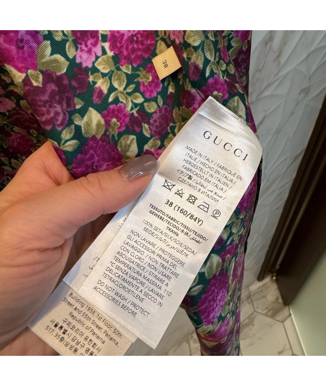 GUCCI Мульти шелковая рубашка, фото 4