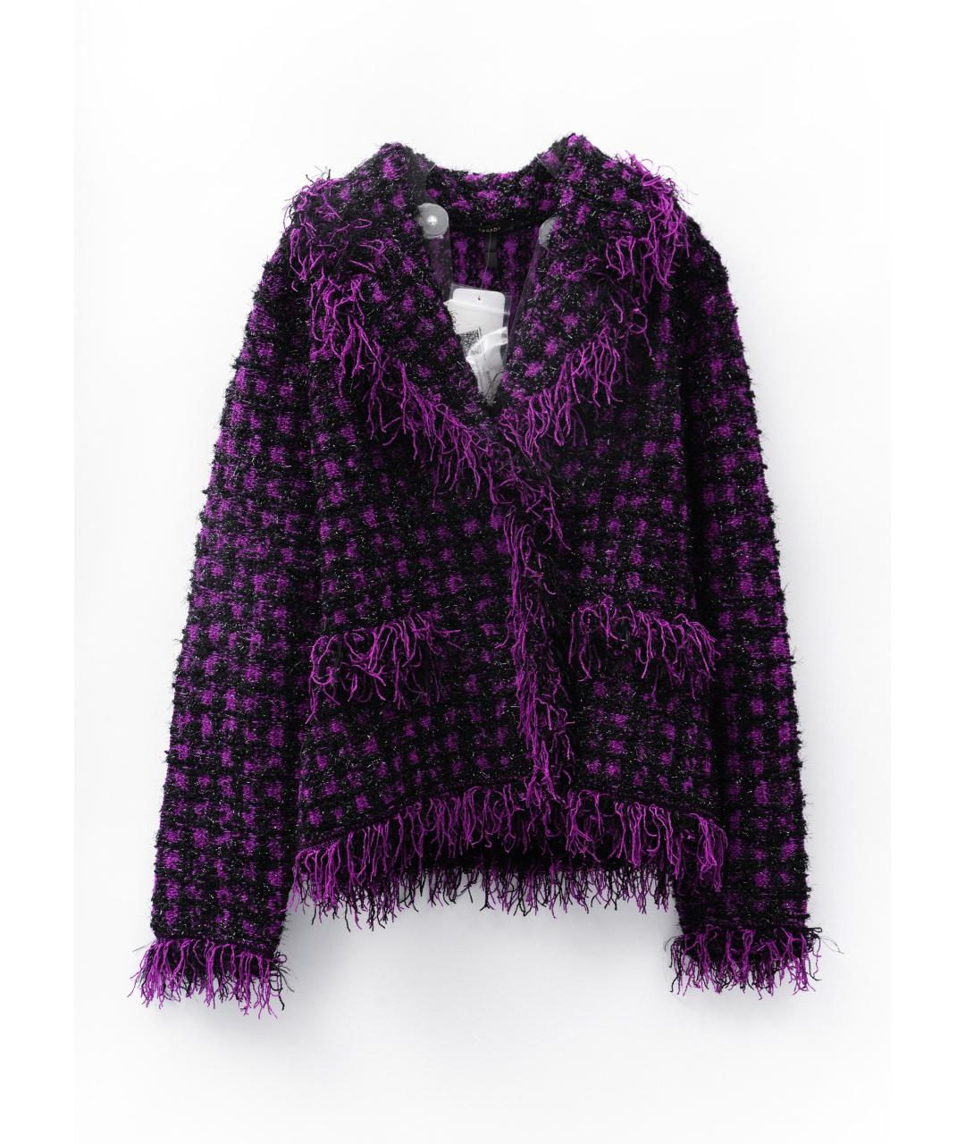 ESCADA Фиолетовый шерстяной жакет/пиджак, фото 5