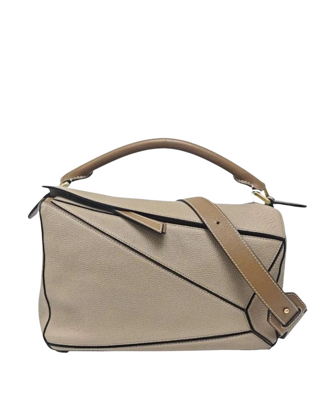 LOEWE Бежевая кожаная сумка тоут, фото 1