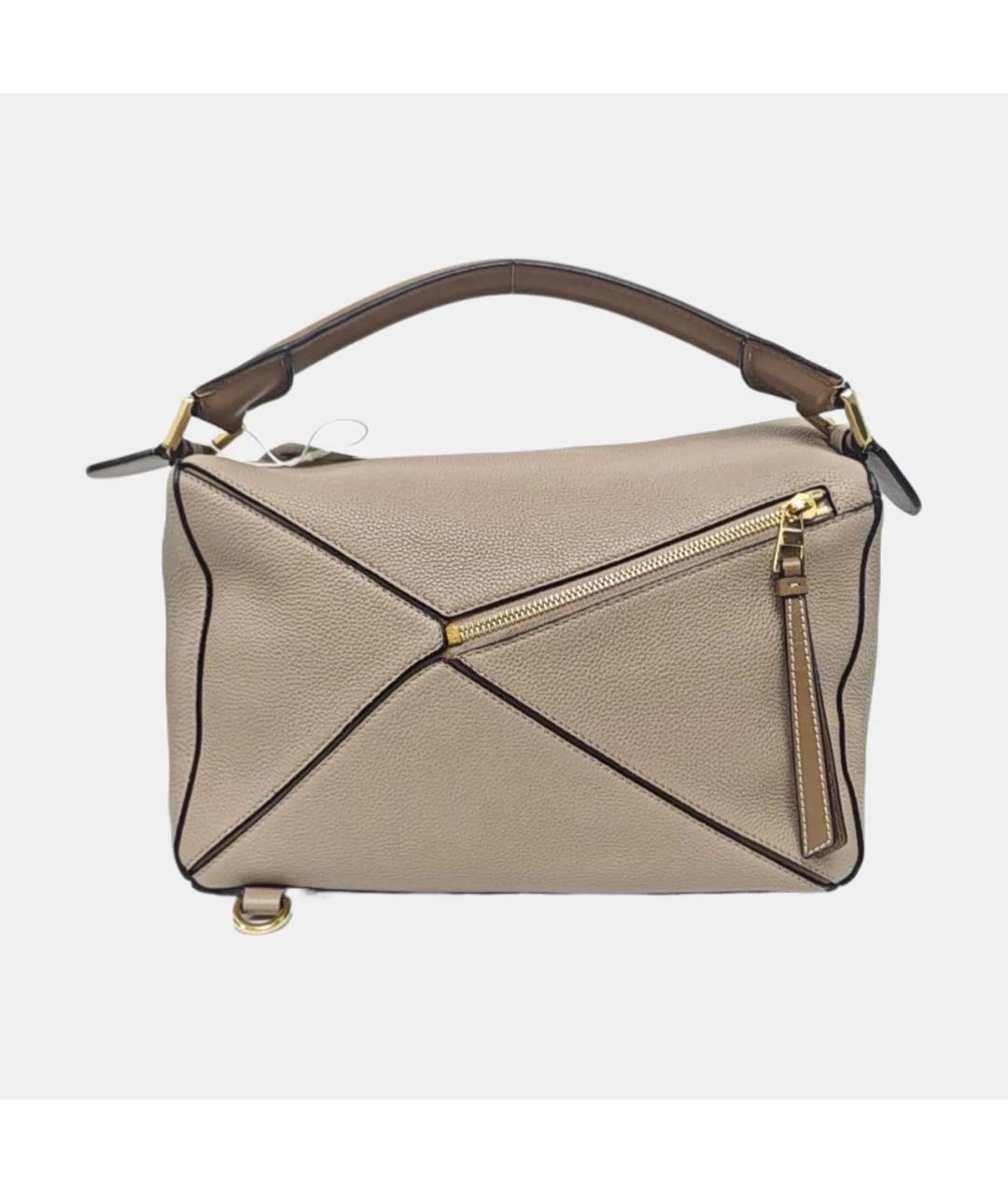 LOEWE Бежевая кожаная сумка тоут, фото 4