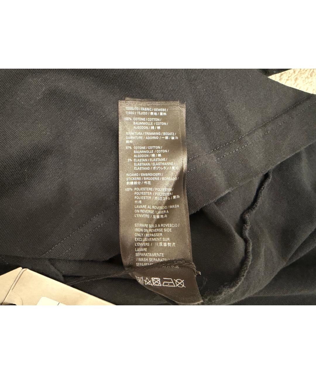 BALENCIAGA Черная хлопко-эластановая футболка, фото 6