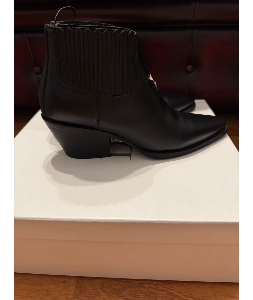 CHRISTIAN DIOR Черные кожаные ботильоны, фото 5