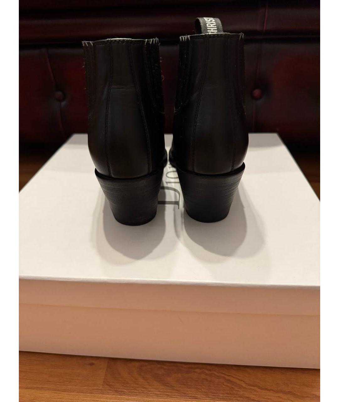 CHRISTIAN DIOR Черные кожаные ботильоны, фото 6
