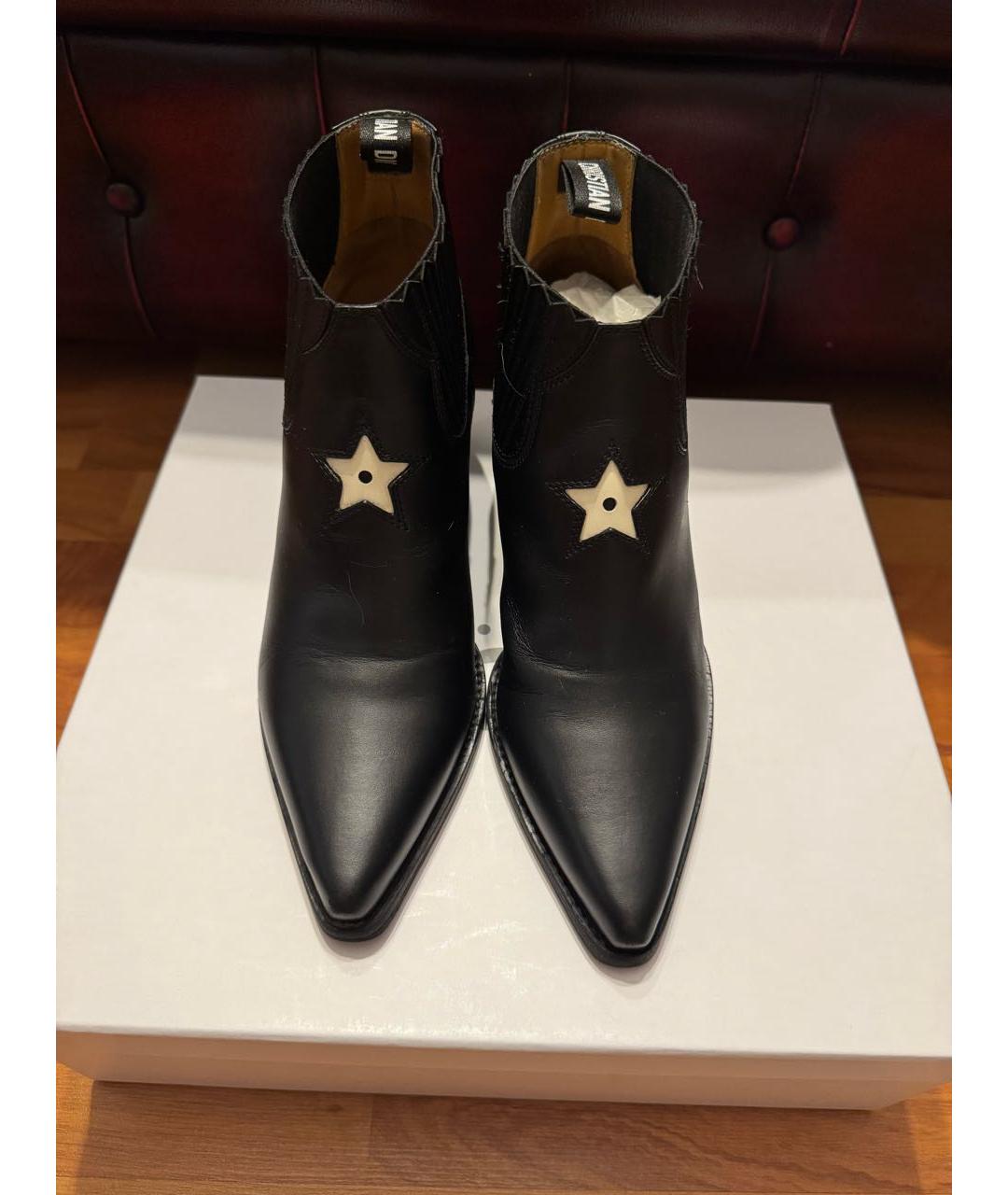 CHRISTIAN DIOR Черные кожаные ботильоны, фото 2