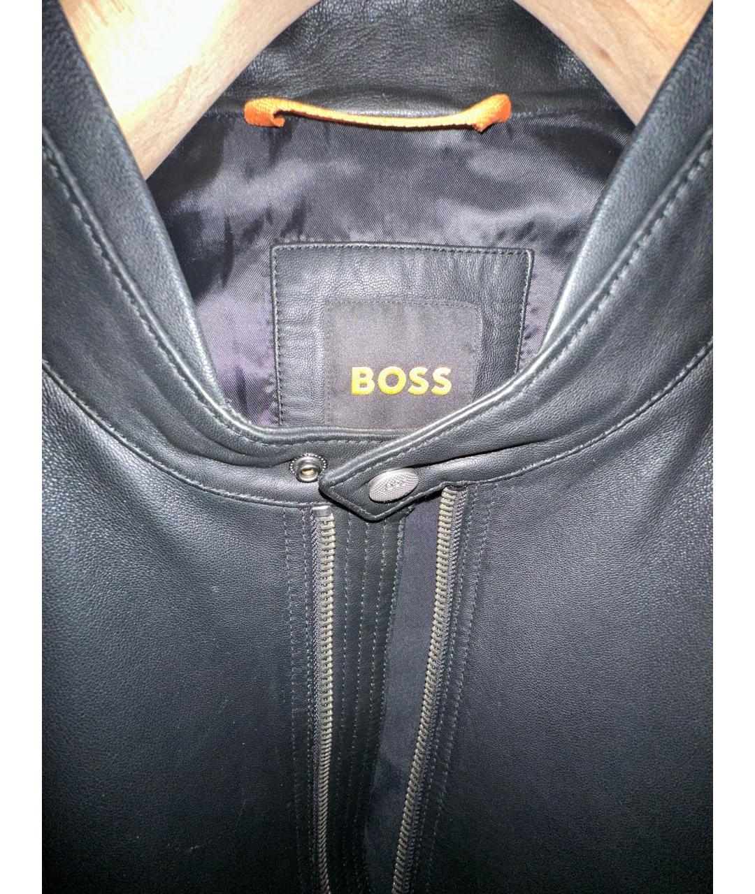 HUGO BOSS Черная кожаная куртка, фото 3