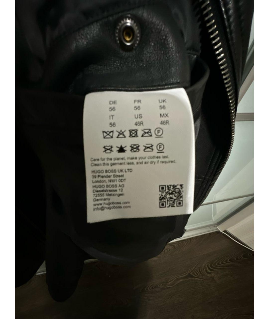 HUGO BOSS Черная кожаная куртка, фото 4