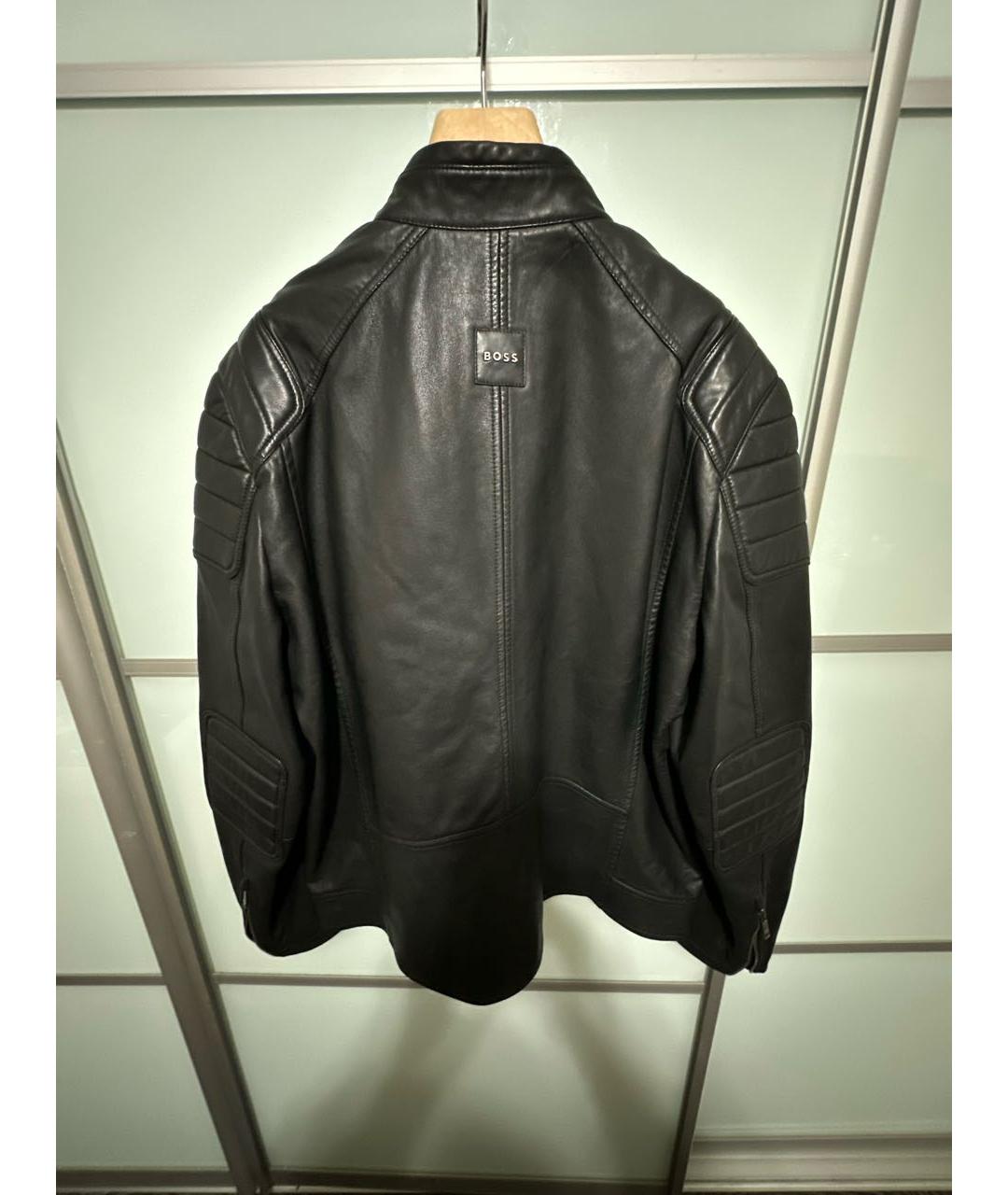 HUGO BOSS Черная кожаная куртка, фото 2