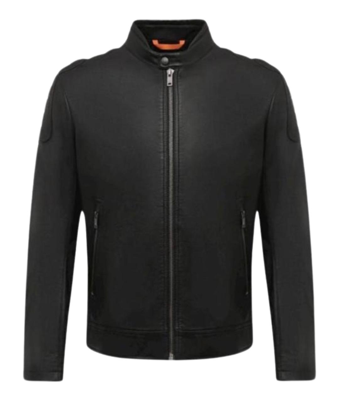 HUGO BOSS Черная кожаная куртка, фото 1