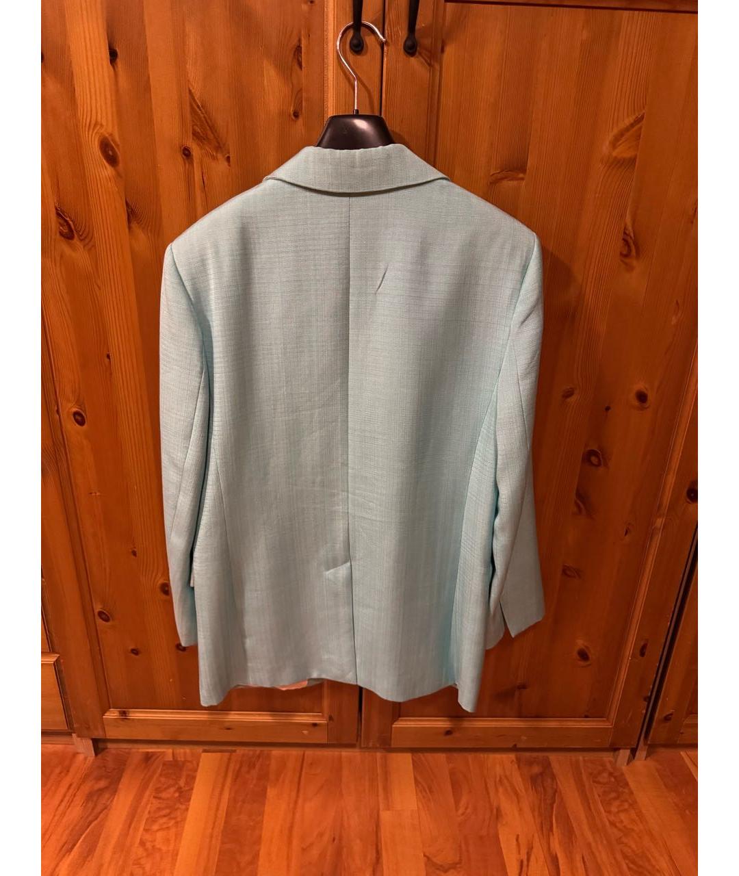 SANDRO Бирюзовый вискозный жакет/пиджак, фото 4