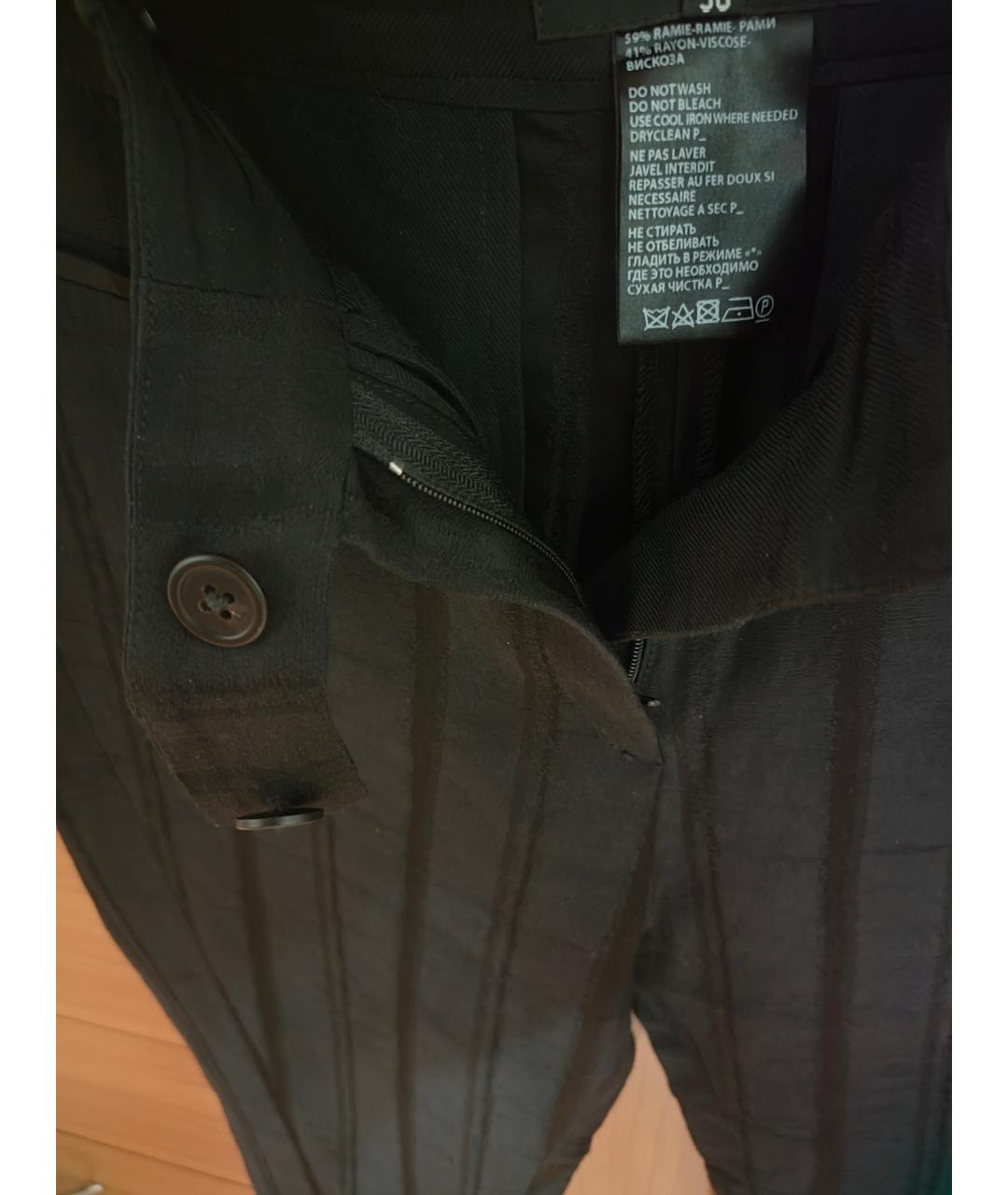 ANN DEMEULEMEESTER Черные вискозные брюки узкие, фото 3