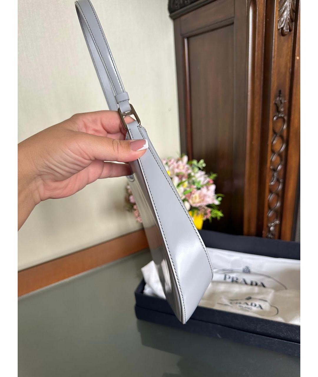 PRADA Белая кожаная сумка через плечо, фото 2