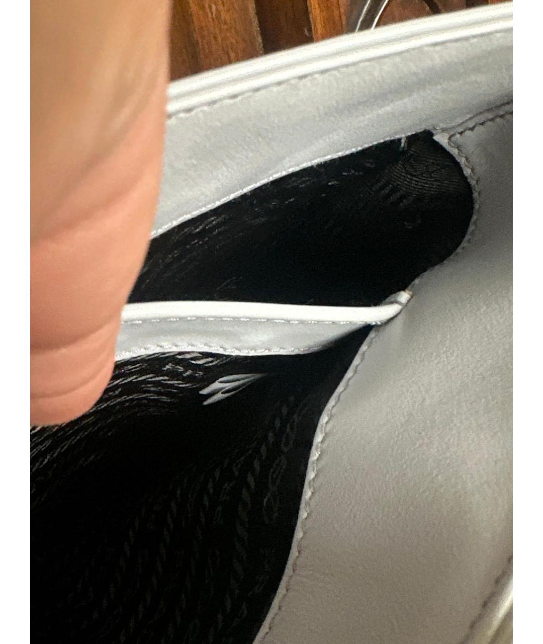 PRADA Белая кожаная сумка через плечо, фото 7