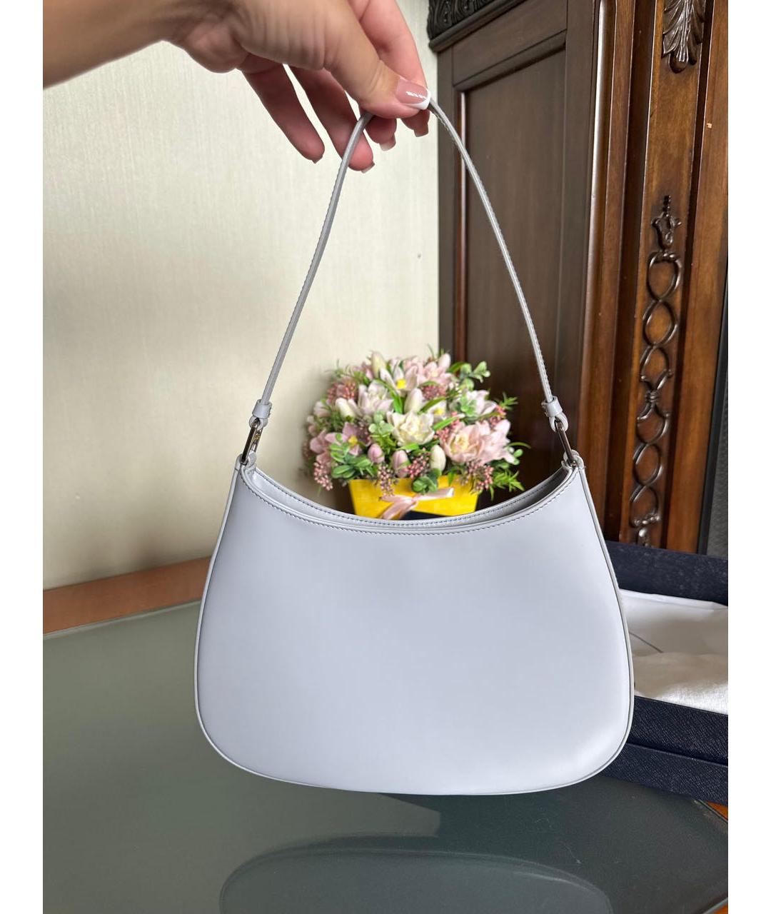 PRADA Белая кожаная сумка через плечо, фото 3