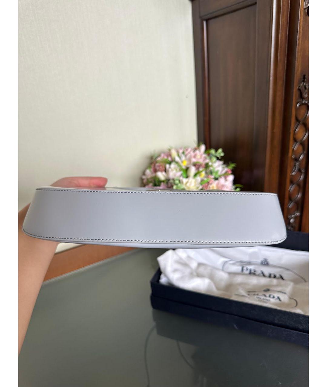 PRADA Белая кожаная сумка через плечо, фото 8