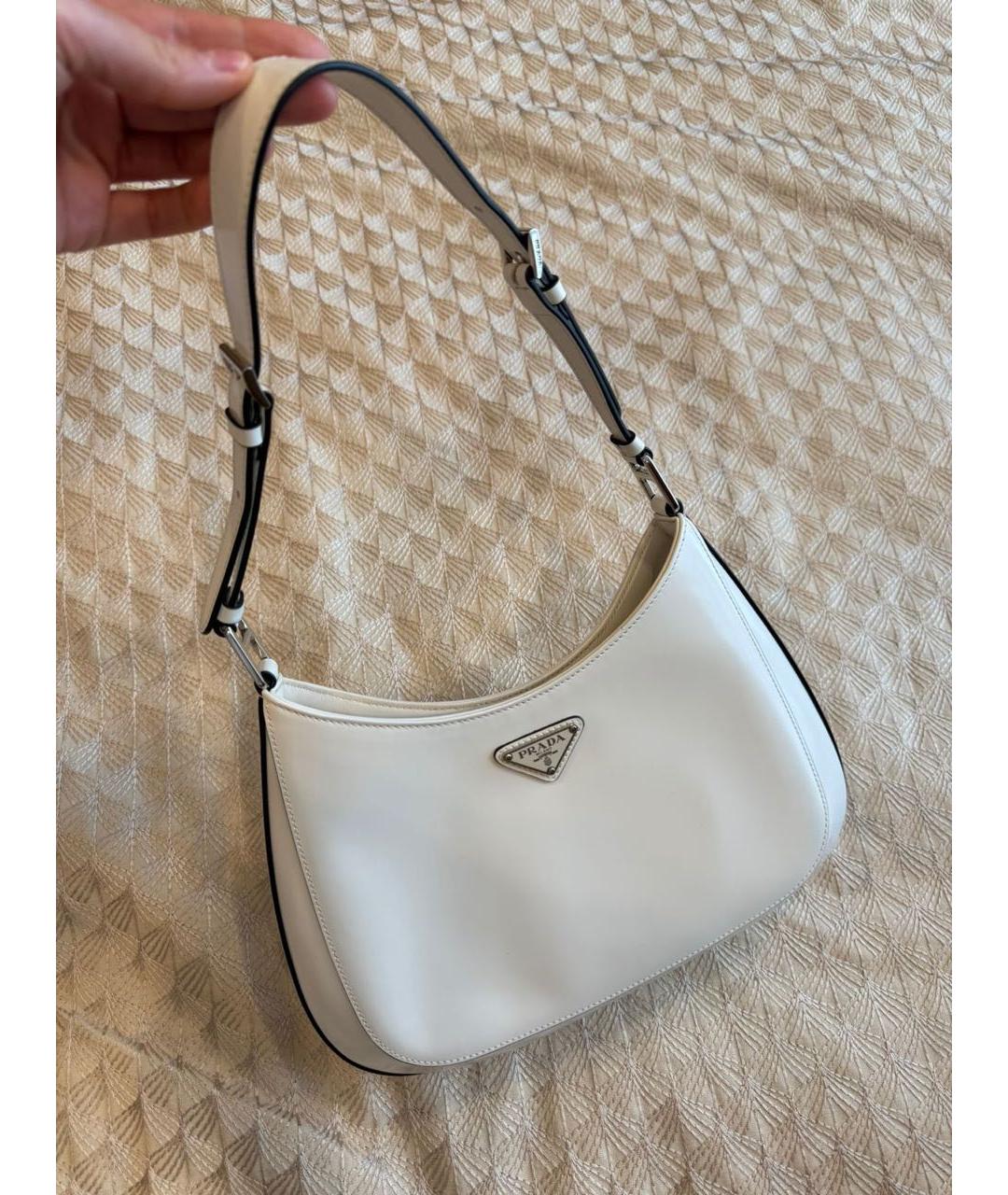 PRADA Белая кожаная сумка через плечо, фото 5