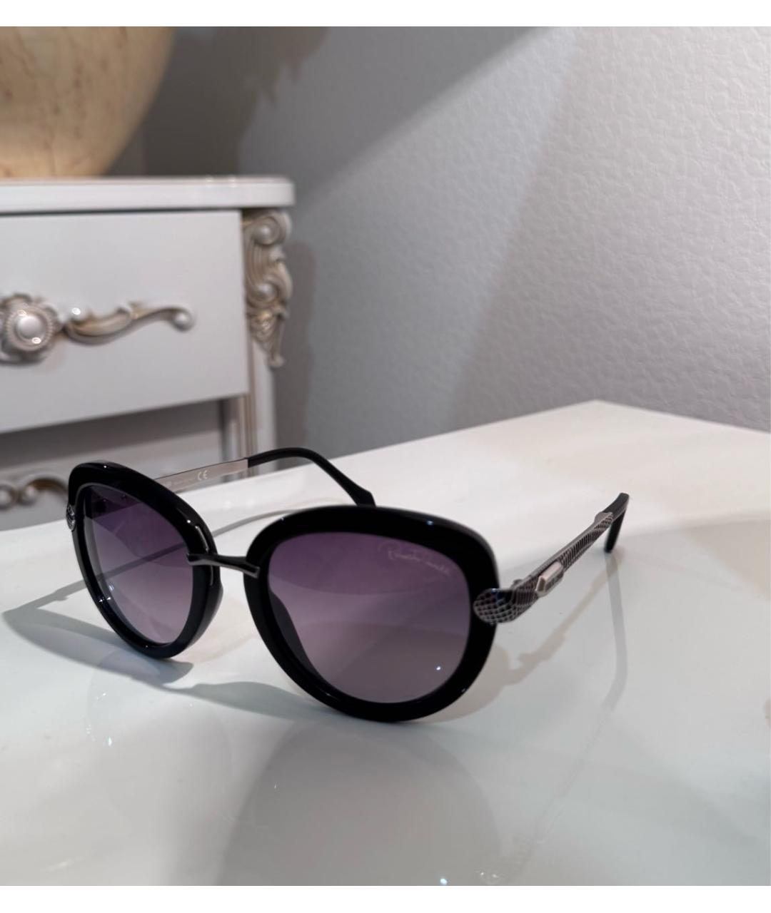 ROBERTO CAVALLI Черные пластиковые солнцезащитные очки, фото 2