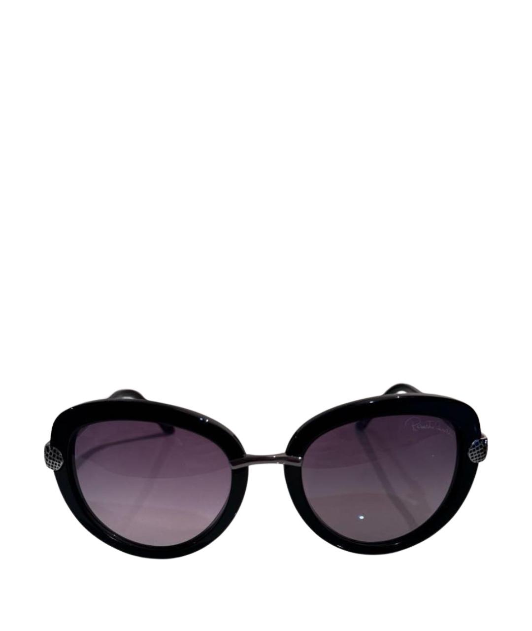 ROBERTO CAVALLI Черные пластиковые солнцезащитные очки, фото 1