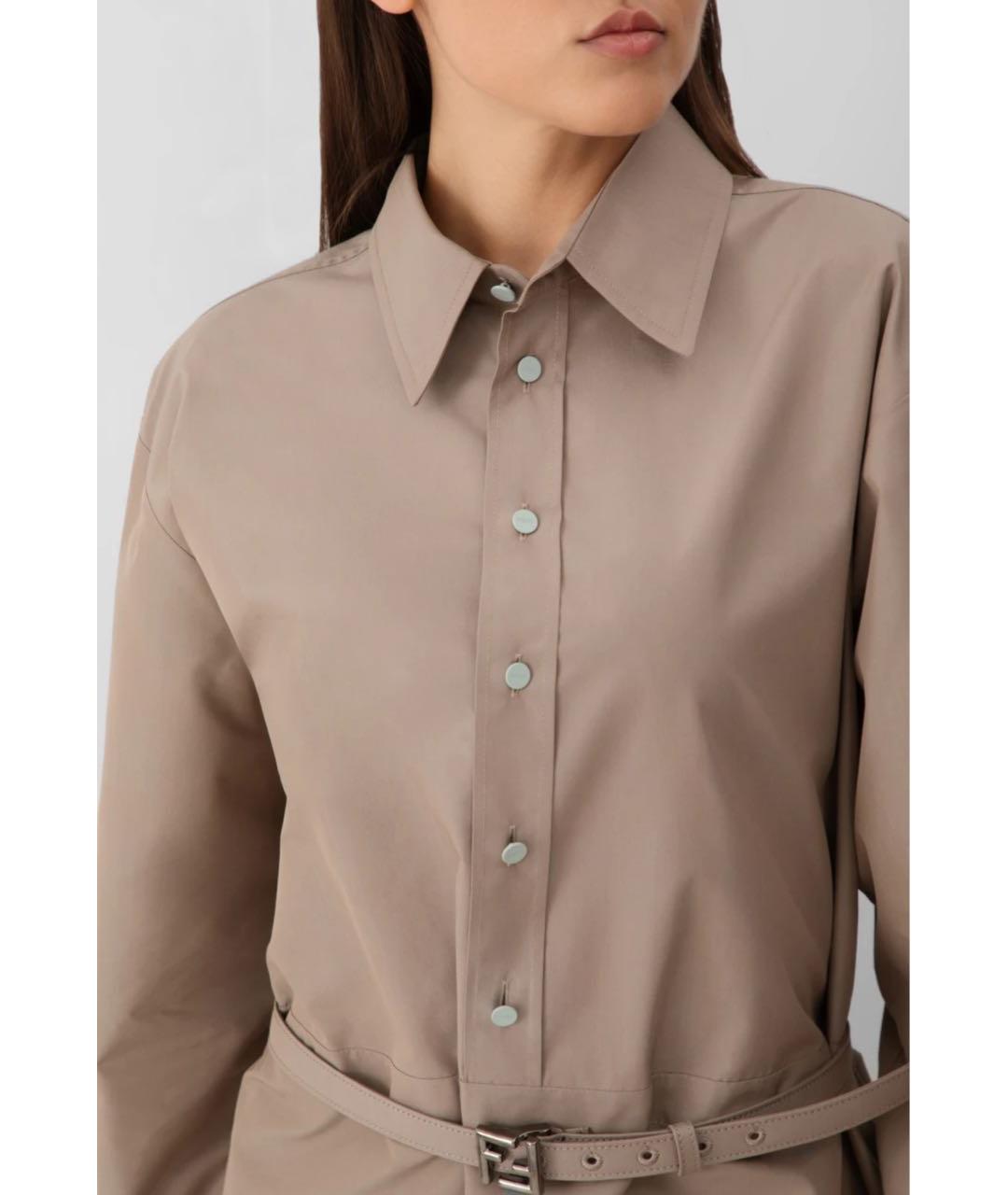 FENDI Коричневое хлопковое повседневное платье, фото 4