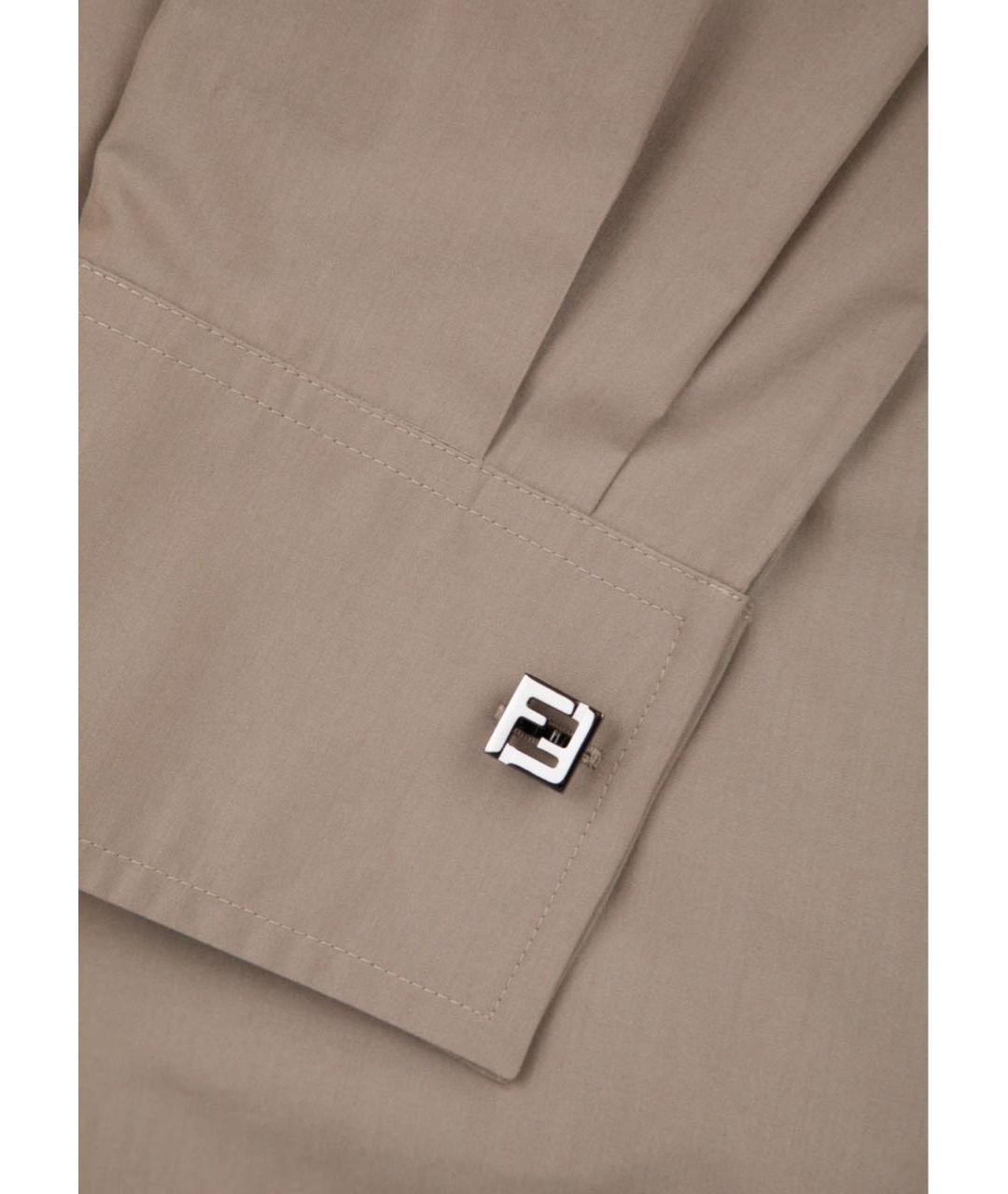 FENDI Коричневое хлопковое повседневное платье, фото 6