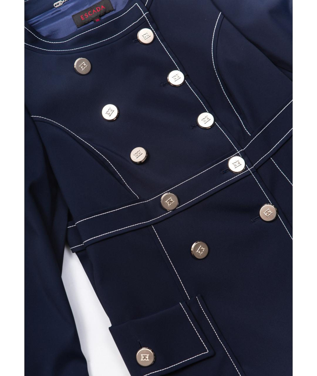ESCADA Темно-синий полиамидовый тренч/плащ, фото 3